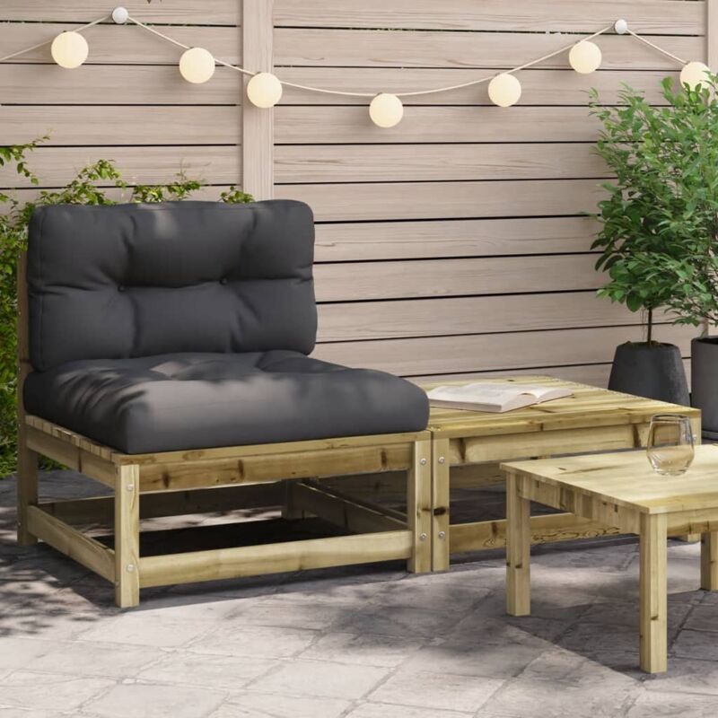 foto del prodotto vidaxl divano da giardino senza braccioli con cuscini e poggiapiedi