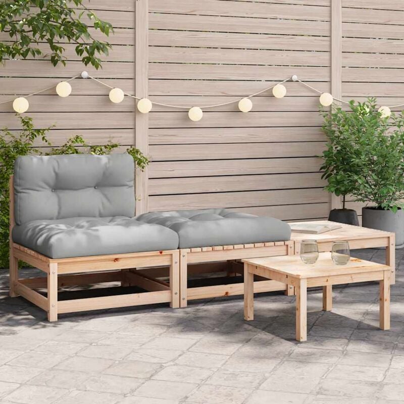 foto del prodotto vidaxl divano da giardino senza braccioli con cuscini e poggiapiedi