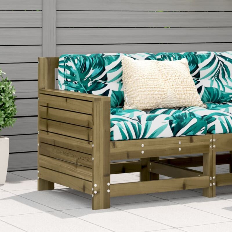 foto del prodotto vidaxl divano da giardino senza braccioli con cuscini impregnato pino