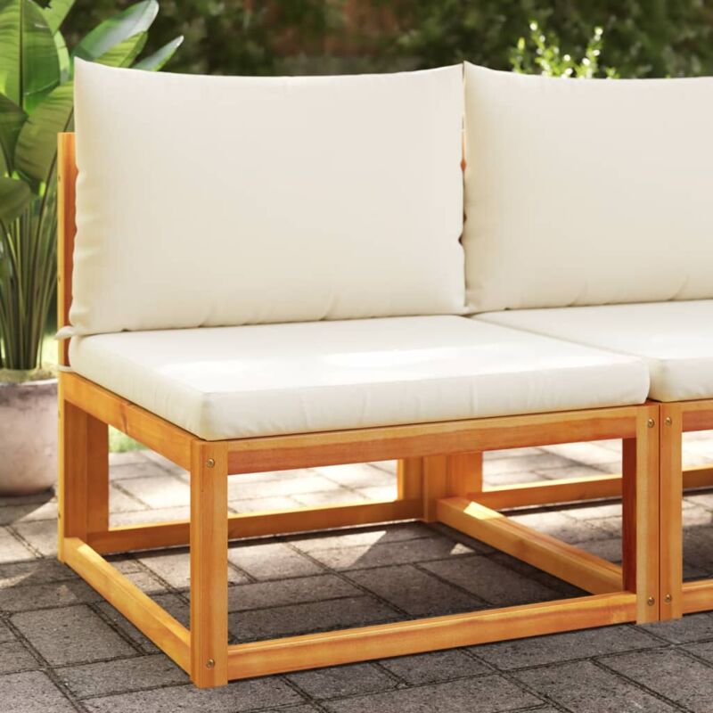 foto del prodotto vidaxl divano da giardino senza braccioli con cuscini in legno di acacia e corda