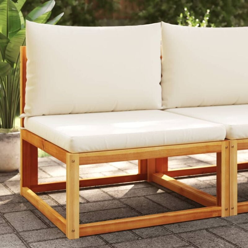 foto del prodotto vidaxl divano da giardino senza braccioli con cuscini in legno di acacia e rattan