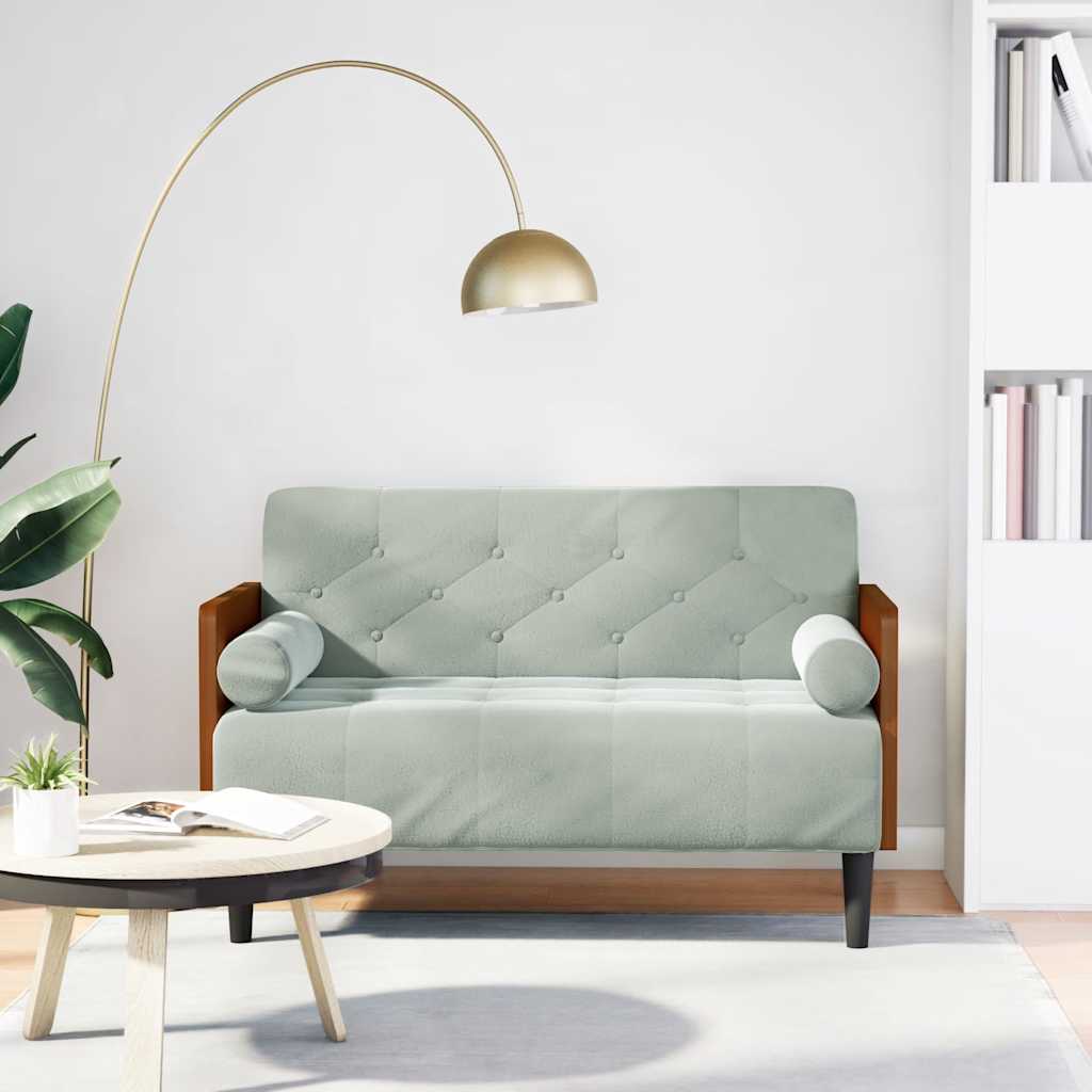 foto del prodotto vidaxl divano divanetto con cuscini bolster grigio chiaro 110 cm