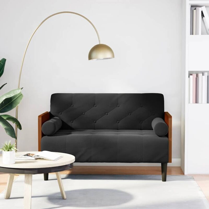 foto del prodotto vidaxl divano divanetto con cuscini bolster nero 110 cm velluto