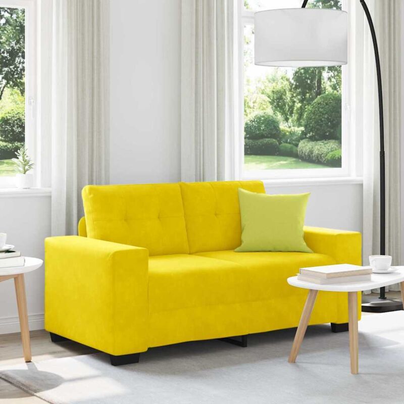 foto del prodotto vidaxl divano divanetto giallo 120 cm in velluto