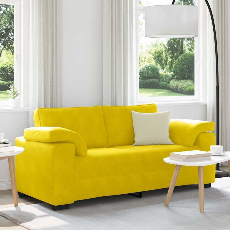 foto del prodotto vidaxl divano divanetto giallo 140 cm in velluto