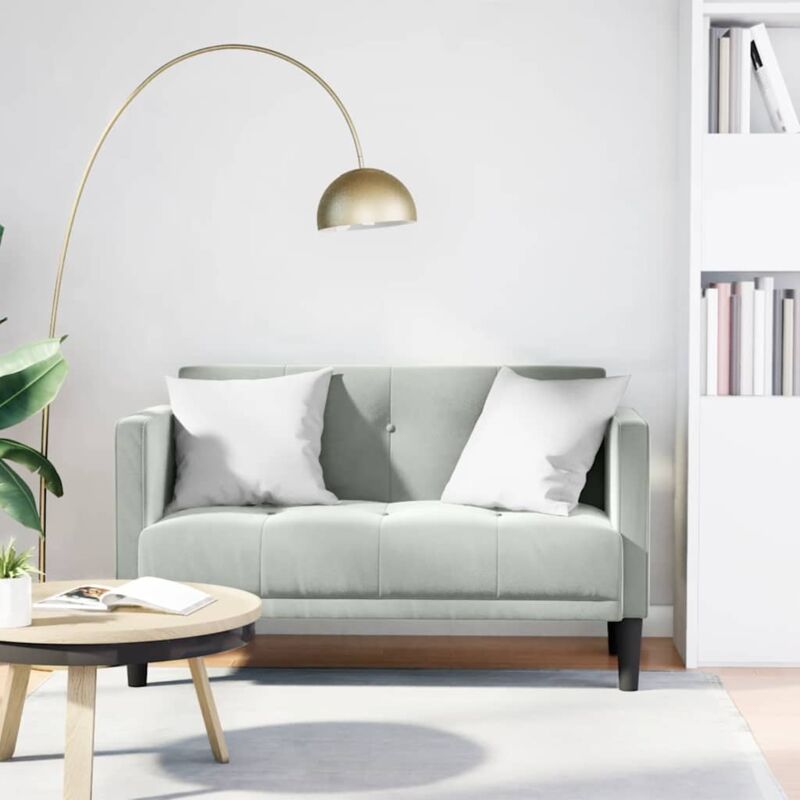 foto del prodotto vidaxl divano divanetto grigio chiaro 111 cm in velluto