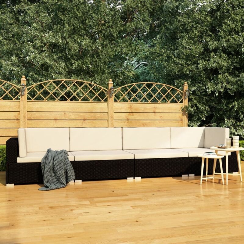 foto del prodotto vidaxl divano elegante da esterni componibile a 4 posti con cuscini vari colori colore nero e bianco