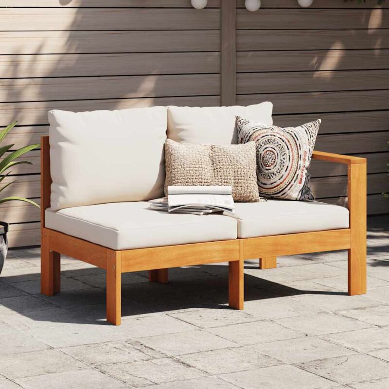 foto del prodotto vidaxl divano giardino con 1 bracciolo 2 posti legno massello acacia