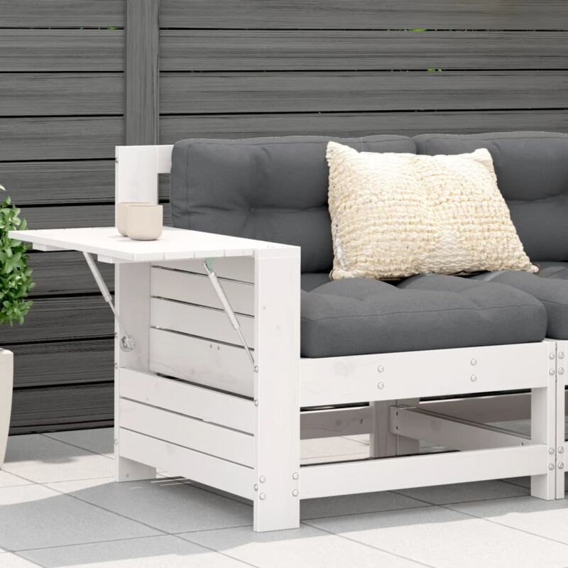 foto del prodotto vidaxl divano giardino senza braccioli con cuscino bianco legno pino
