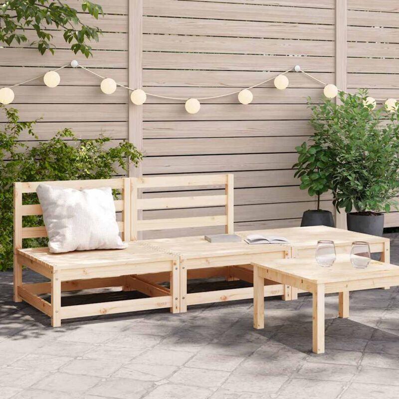 foto del prodotto vidaxl divano giardino senza braccioli con poggiapiedi massello pino