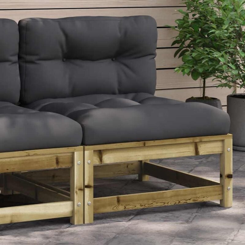 foto del prodotto vidaxl divano giardino senza braccioli cuscini legno pino impregnato