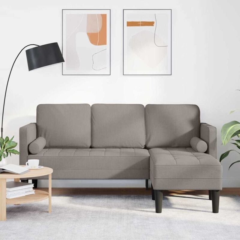 foto del prodotto vidaxl divano l shaped 3 posti tortora 160 cm in tessuto