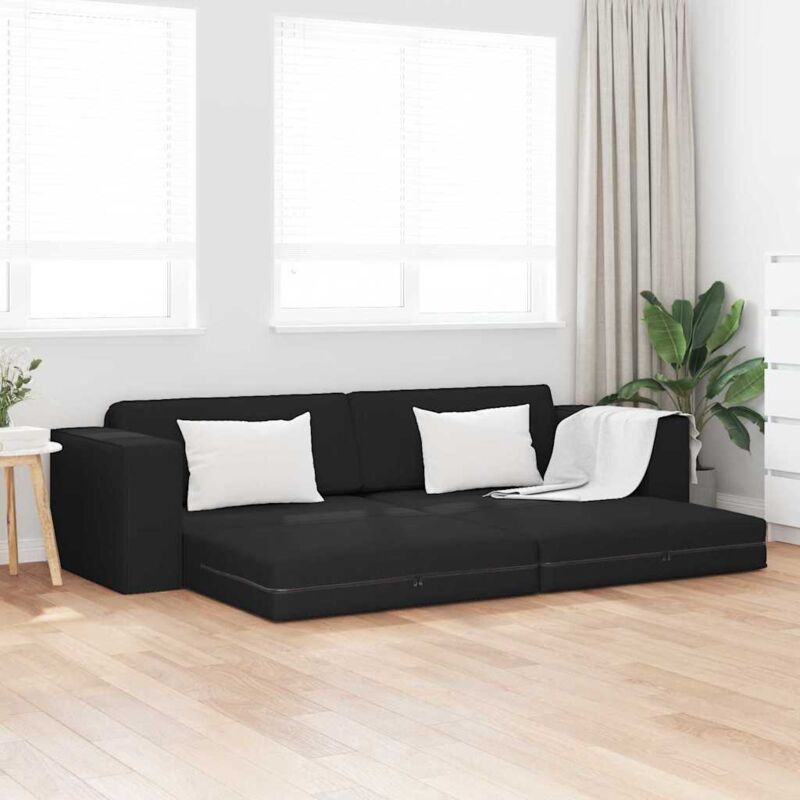 foto del prodotto vidaxl divano letto 2 in 1 nero 245x150x60.5 cm tessuto