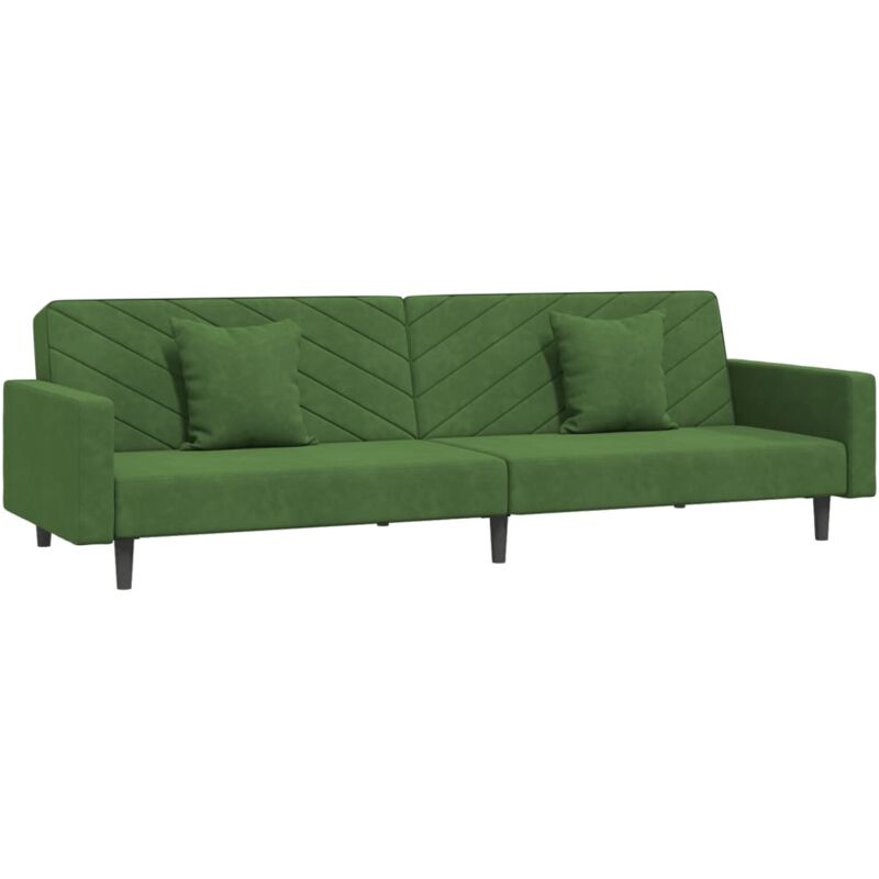 foto del prodotto vidaxl divano letto a 2 posti con 2 cuscini verde scuro in velluto