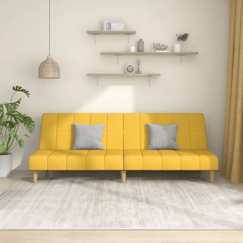 foto del prodotto vidaxl divano letto a 2 posti giallo in tessuto 166806