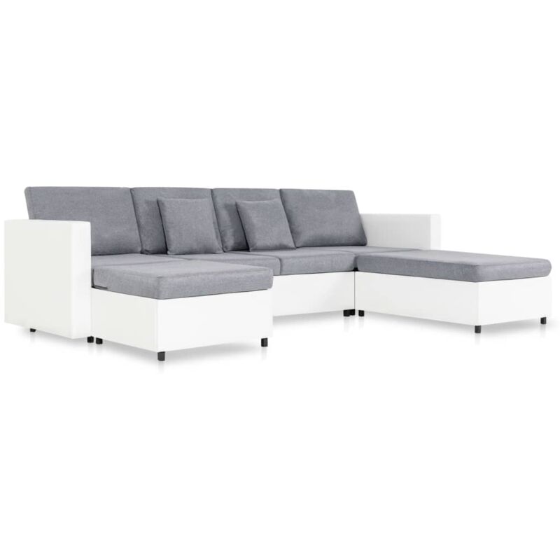 foto del prodotto vidaxl divano letto a 4 posti in similpelle bianco
