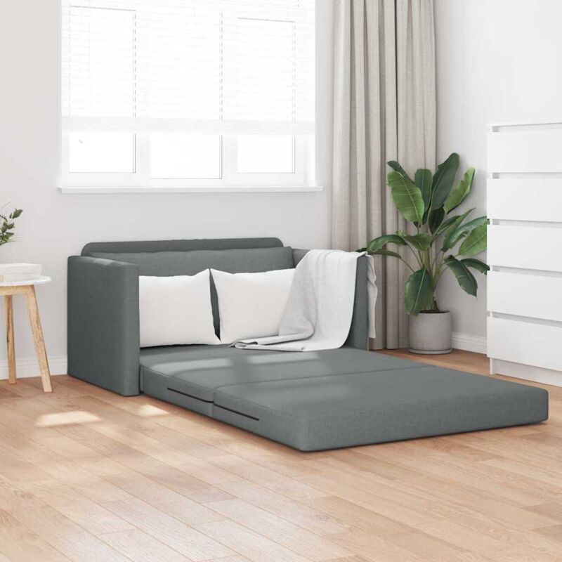 foto del prodotto vidaxl divano letto a pavimento 2 in 1 grigio scuro 124x71x78 cm tessuto