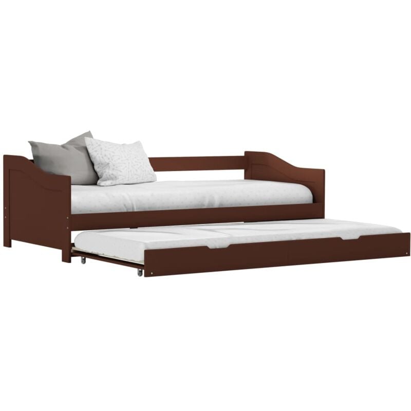foto del prodotto vidaxl divano letto a scomparsa in legno di pino 90x200 cm vari colori colore marrone scuro