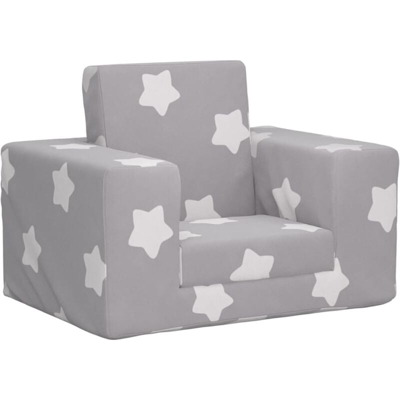 foto del prodotto vidaxl divano letto bambini grigio chiaro con stelle morbido peluche
