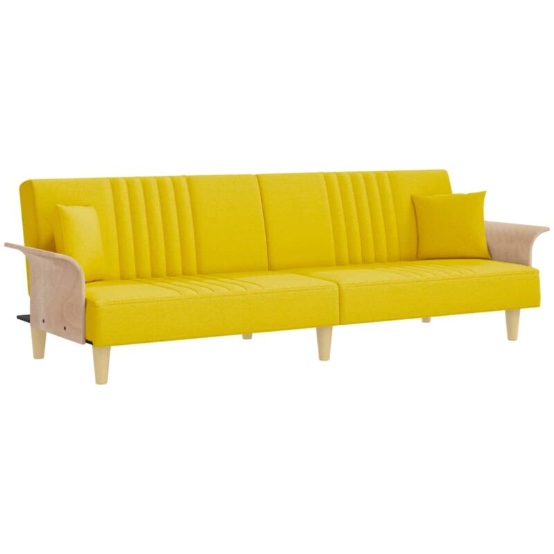 foto del prodotto vidaxl divano letto con braccioli giallo chiaro in tessuto