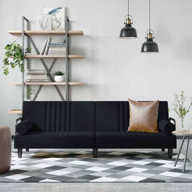 foto del prodotto vidaxl divano letto con braccioli nero in velluto