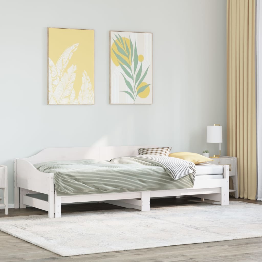 foto del prodotto vidaxl divano letto con letto estraibile bianco 90x200cm massello pino