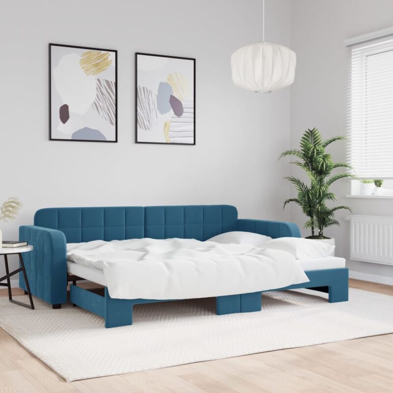 foto del prodotto vidaxl divano letto con letto estraibile blu 80x200 cm in velluto