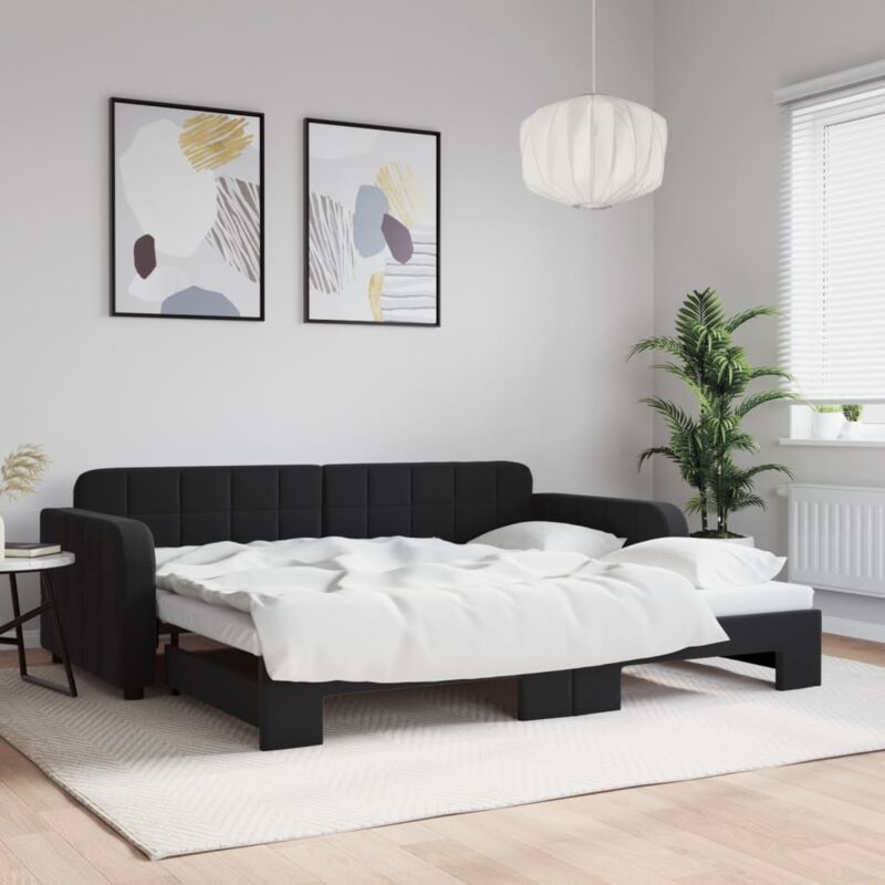 foto del prodotto vidaxl divano letto con letto estraibile nero 90x190 cm in velluto