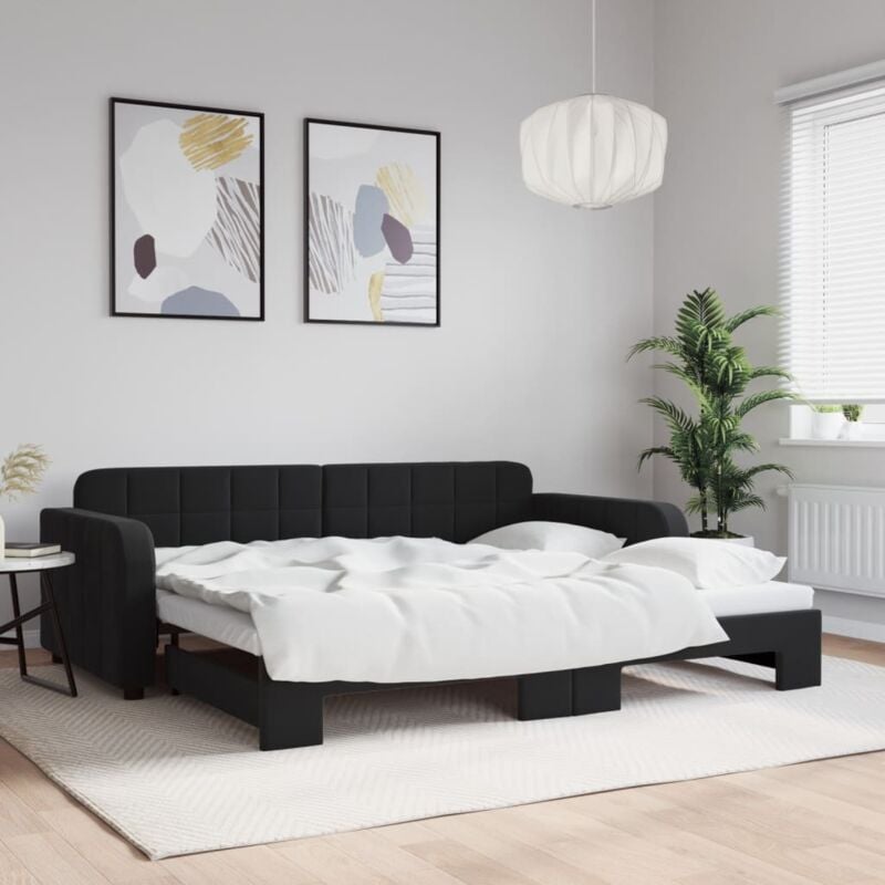 foto del prodotto vidaxl divano letto con letto estraibile nero 90x200 cm in velluto