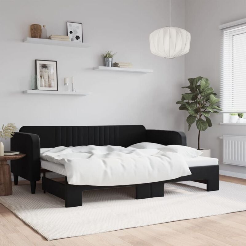 foto del prodotto vidaxl divano letto con letto estraibile nero 90x200 cm in velluto