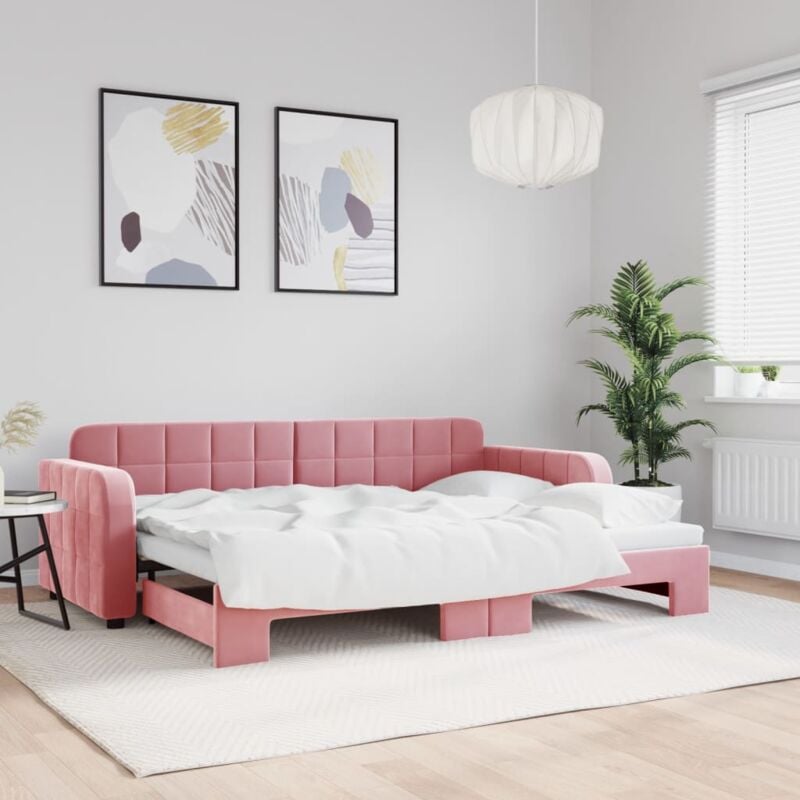 foto del prodotto vidaxl divano letto con letto estraibile rosa 80x200 cm in velluto