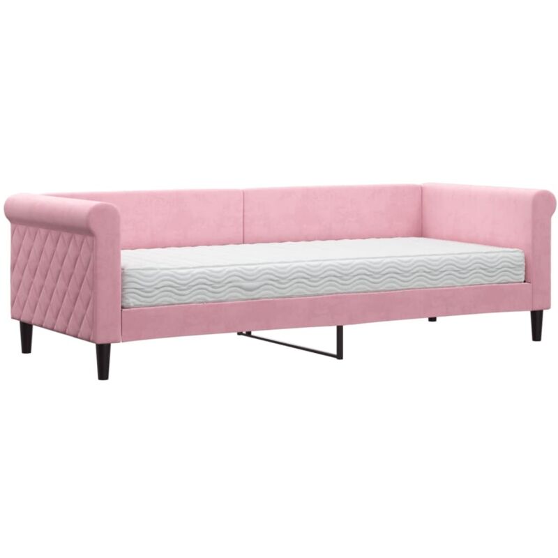 foto del prodotto vidaxl divano letto con materasso rosa 80x200 cm in velluto