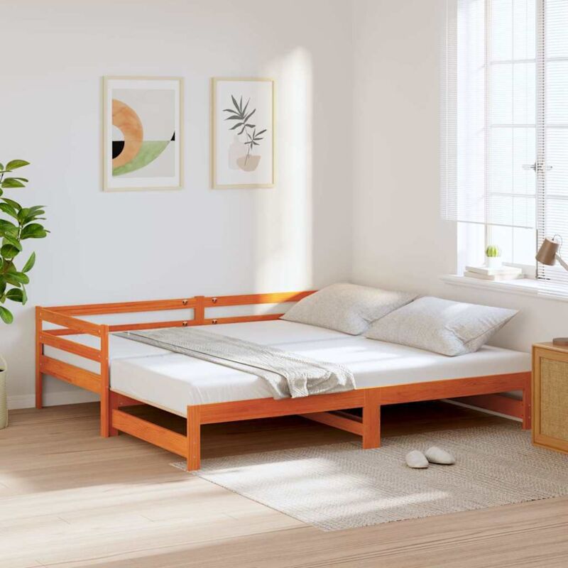 foto del prodotto vidaxl divano letto con rotelle senza materasso marrone cera 90x190 cm