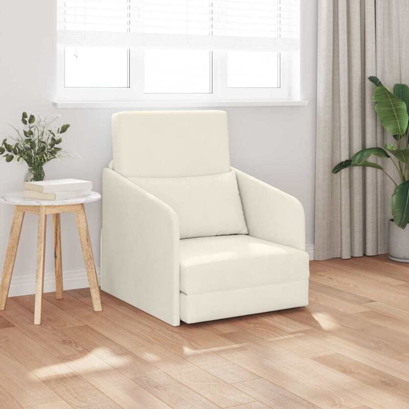 foto del prodotto vidaxl divano letto da pavimento 2 in 1 panna 65x80x83 cm in velluto