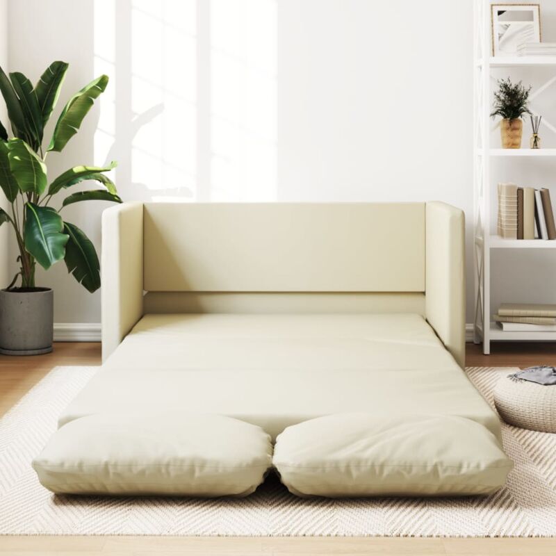 foto del prodotto vidaxl divano letto da terra 2 in 1 crema 112x174x55 cm similpelle 723665