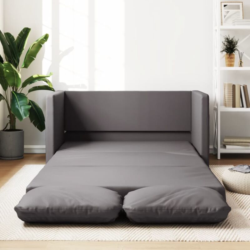 foto del prodotto vidaxl divano letto da terra 2 in 1 grigio 112x174x55 cm similpelle 144433