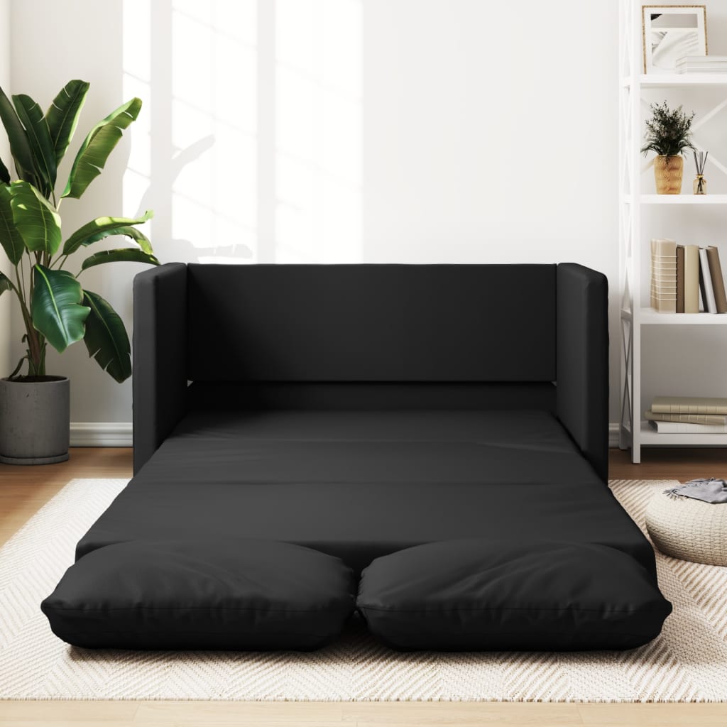 foto del prodotto vidaxl divano letto da terra 2 in 1 nero 112x174x55 cm similpelle