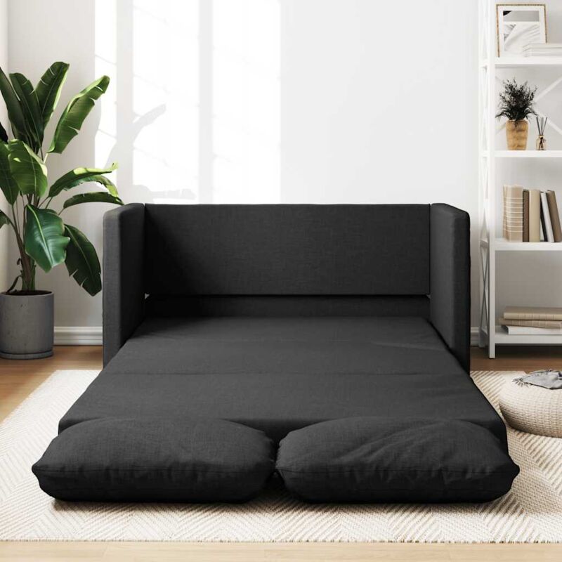 foto del prodotto vidaxl divano letto da terra 2 in 1 nero 112x174x55 cm tessuto
