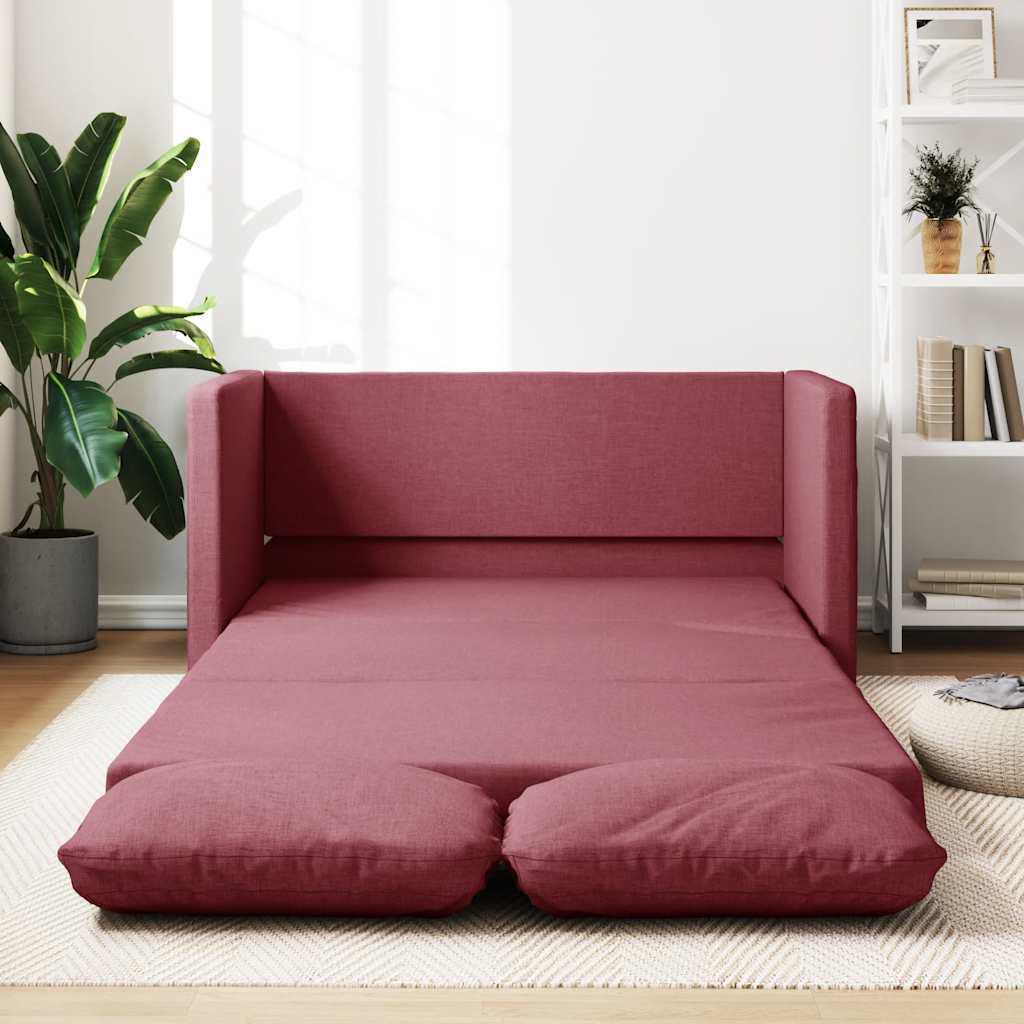 foto del prodotto vidaxl divano letto da terra 2 in 1 rosso vino 112x174x55cm tessuto