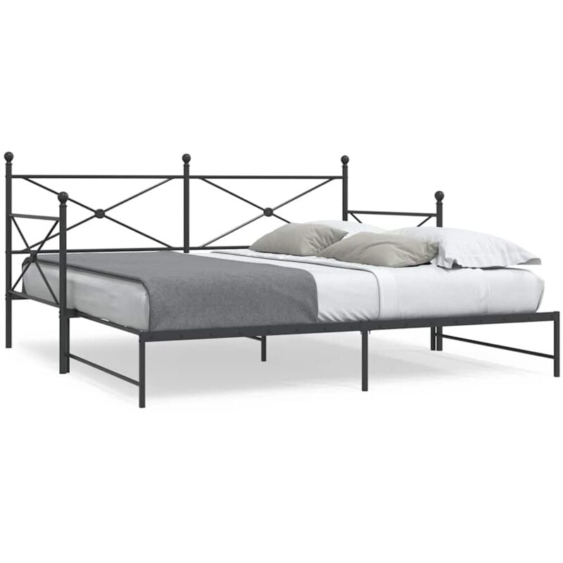 foto del prodotto vidaxl divano letto estraibile senza materasso nero 107x203 cm acciaio