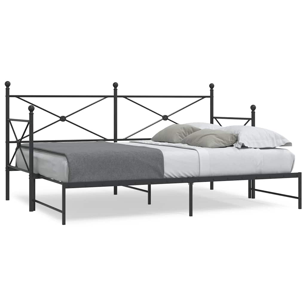 foto del prodotto vidaxl divano letto estraibile senza materasso nero 80x200 cm acciaio