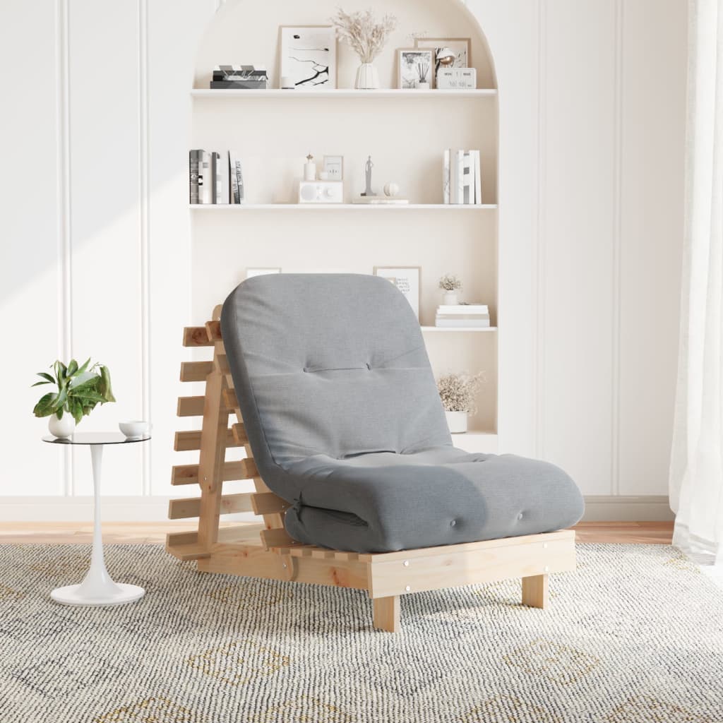 foto del prodotto vidaxl divano letto futon con materasso 70x206x11 legno massello pino