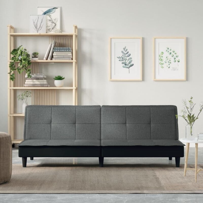 foto del prodotto vidaxl divano letto grigio scuro in tessuto
