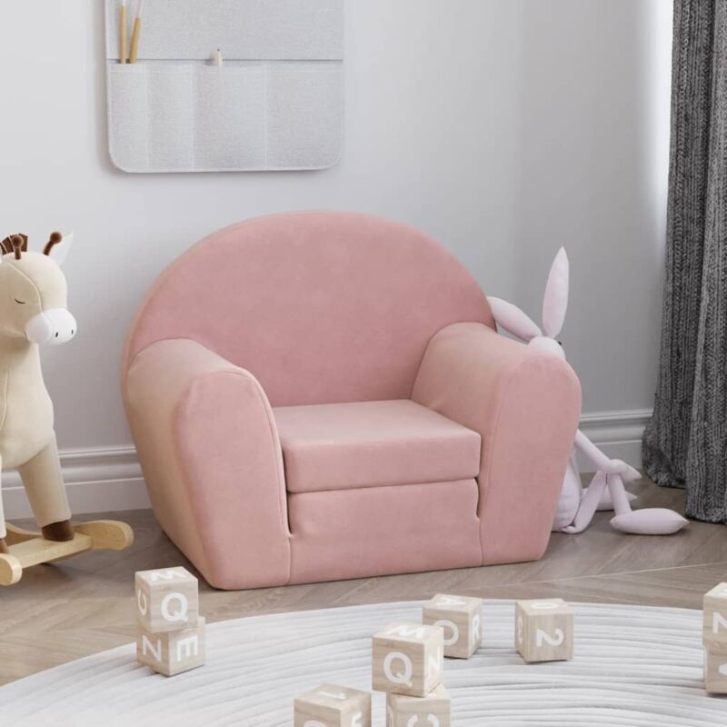 foto del prodotto vidaxl divano letto per bambini rosa in morbido peluche