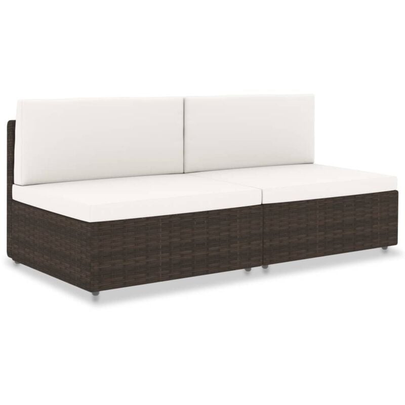 foto del prodotto vidaxl divano modulare a 2 posti in polyrattan marrone