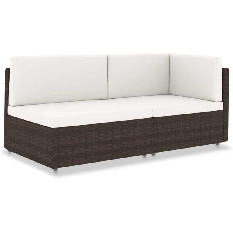 foto del prodotto vidaxl divano modulare a 2 posti in polyrattan marrone