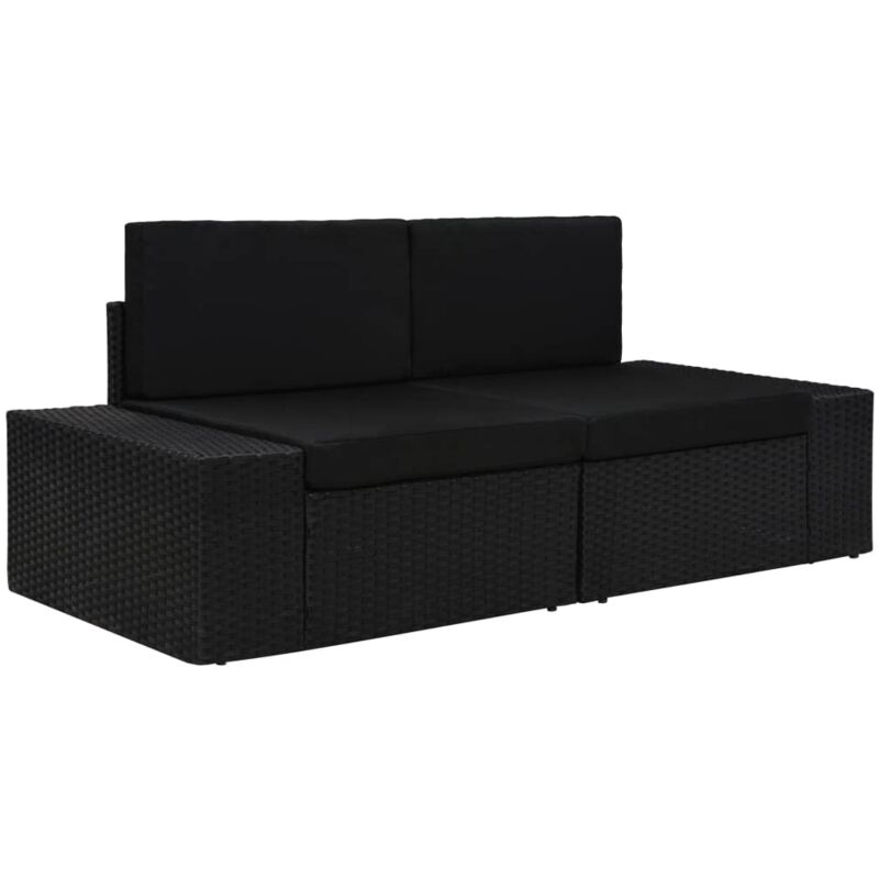 foto del prodotto vidaxl divano modulare a 2 posti in polyrattan nero 970505