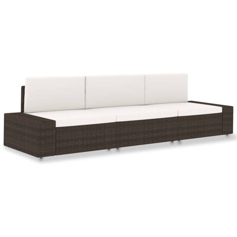 foto del prodotto vidaxl divano modulare a 3 posti in polyrattan marrone 402043