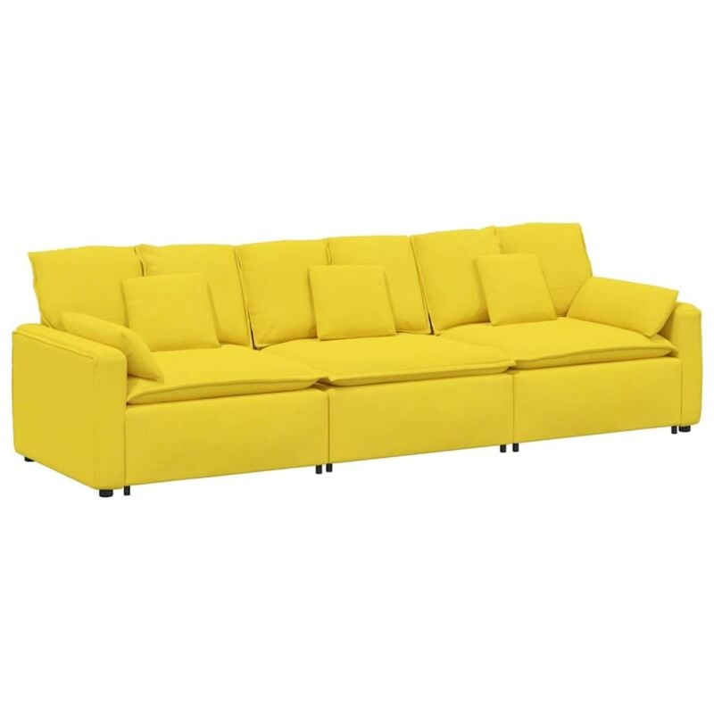foto del prodotto vidaxl divano modulare con cuscini giallo chiaro