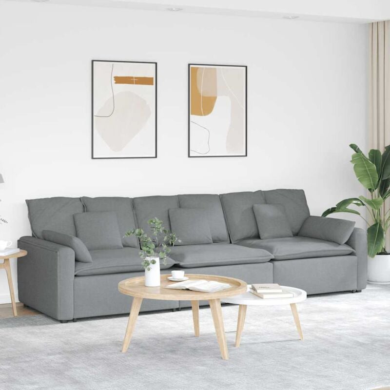 foto del prodotto vidaxl divano modulare con cuscini grigio chiaro